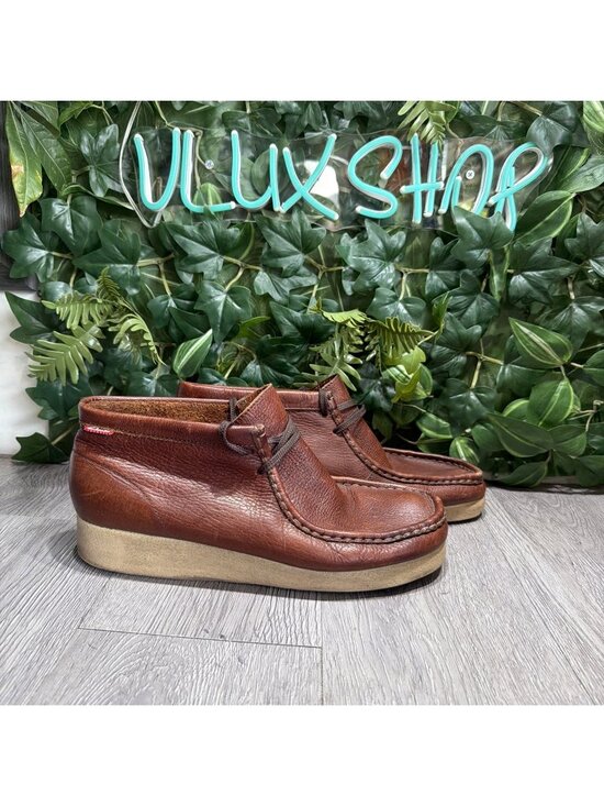 Vintage Clarks Wallabees High Boots Brown Leather Size 10 M Y2K main image 8